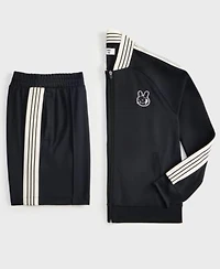 Mode Of One Mens Relaxed Fit Contrast Paneled Full Zip Tricot Track Jacket Regular Fit Contrast Paneled 7 Tricot Track Shorts Exclusively At Macys