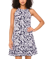Msk Women's Embellished Printed Sleeveless A-Line Dress