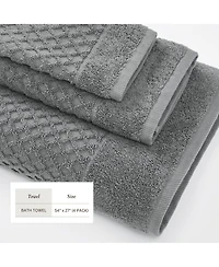 Linery & Co. Quick-Drying Cotton Diamond Waffle Textured -Piece Bath Towel Set