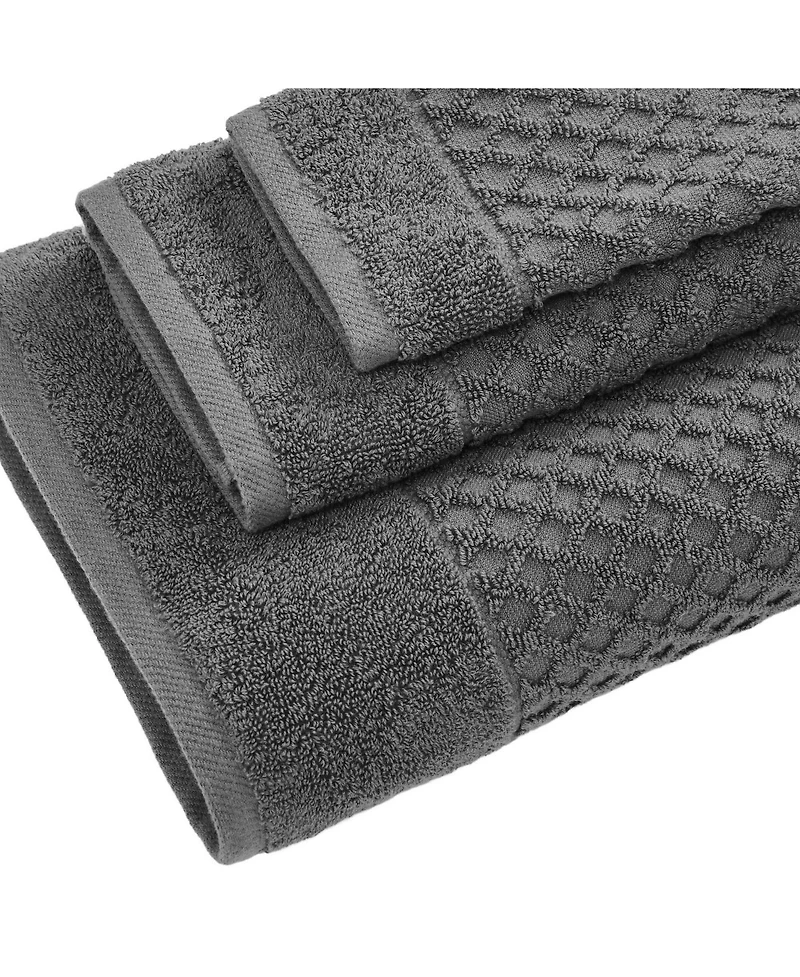 Linery & Co. Quick-Drying Cotton Diamond Waffle Textured Washcloth, 13" x 13"