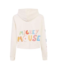Freeze Max Women's Cream Mickey Mouse Hellow Mellow Cropped Pullover Hoodie