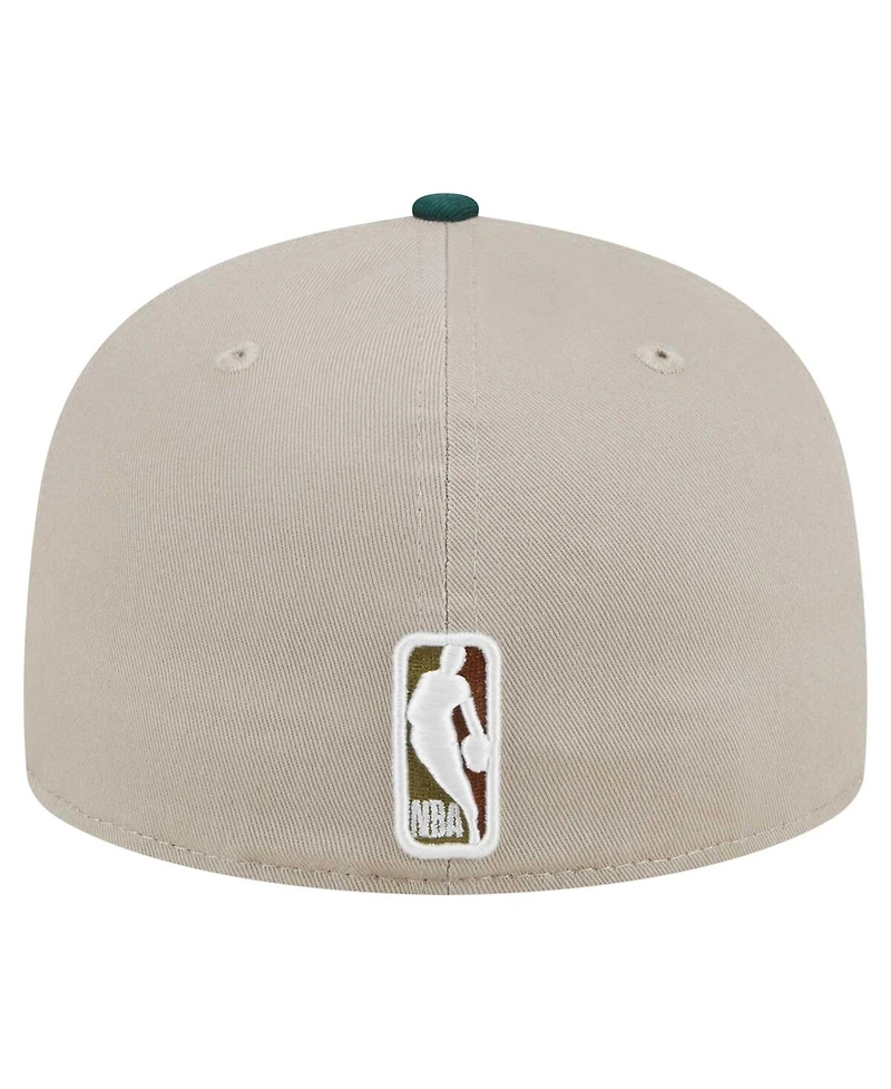 New Era Men's Natural/Hunter Green Chicago Bulls Lifestyle Tree Bark 59FIFTY Fitted Hat
