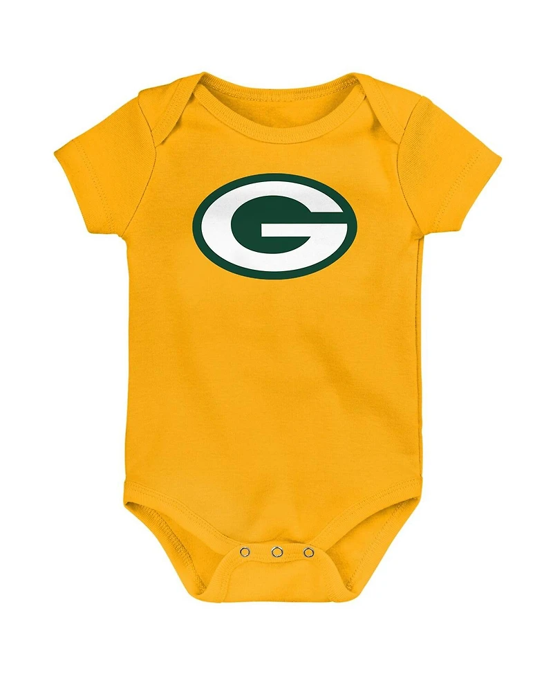 Outerstuff Baby Boys and Girls Green Bay Packers Team Starter Bodysuit, Set of 3