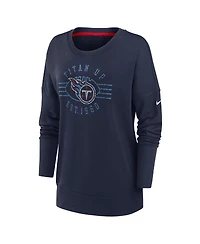 Nike Women's Navy Tennessee Titans Rewind Playback Icon Performance Pullover Sweatshirt