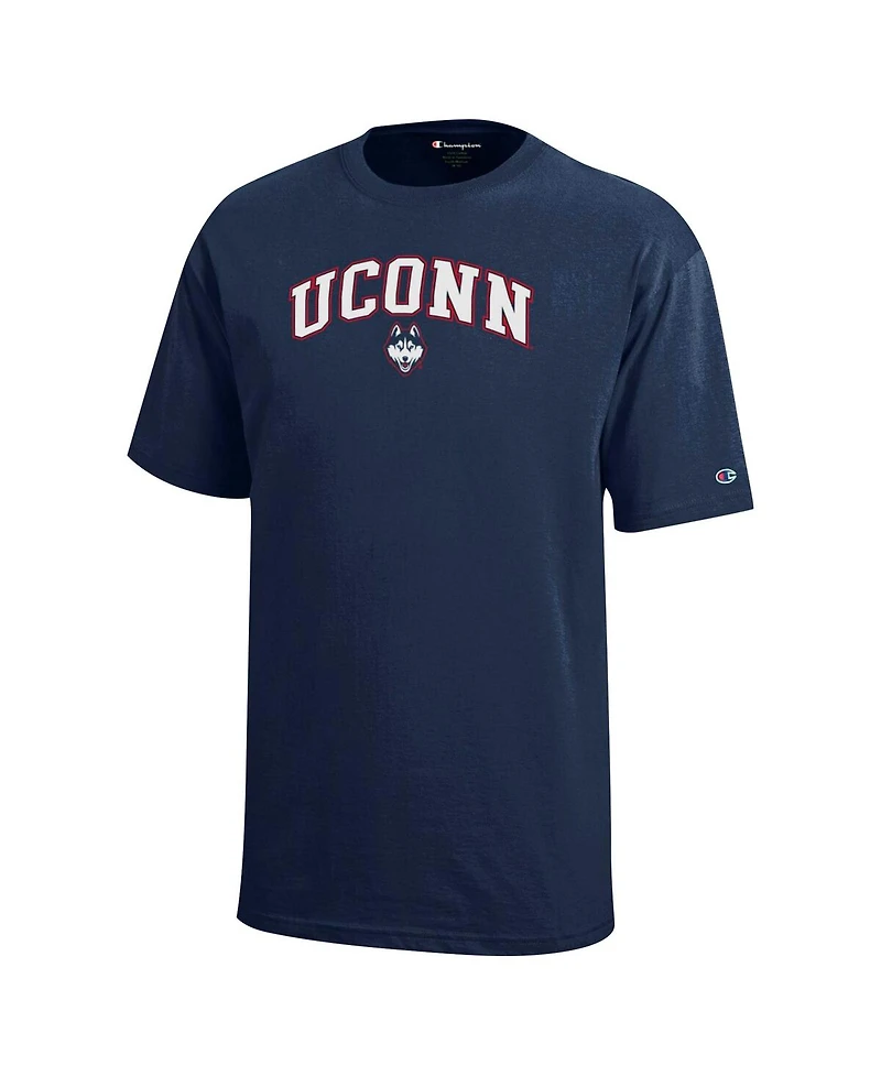 Champion Big Boys and Girls Navy UConn Huskies Arch Over Logo T-Shirt