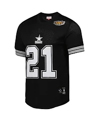 Mitchell & Ness Men's Deion Sanders Black Dallas Cowboys Retired Player Name Number Mesh Top