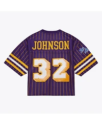 Mitchell & Ness x Dannijo Women's Magic Johnson Purple Los Angeles Lakers Cropped Football Fashion Jersey