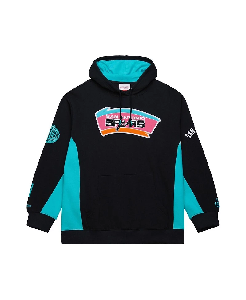 Mitchell & Ness Men's Black San Antonio Spurs Hardwood Classics Team Origins Fleece Pullover Hoodie
