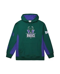 Mitchell & Ness Men's Hunter Green Milwaukee Bucks Hardwood Classics Team Origins Fleece Pullover Hoodie
