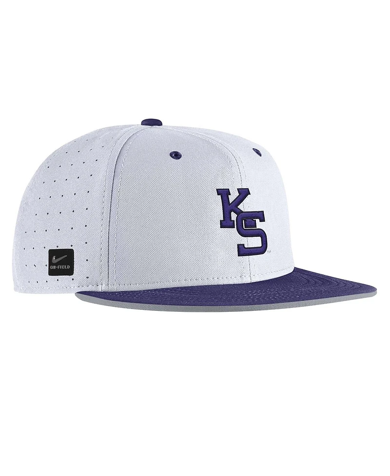 Nike Men's White Kansas State Wildcats On-Field True Performance Baseball Fitted Hat
