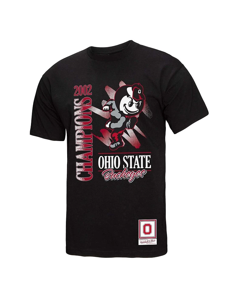 Mitchell & Ness Men's Black Ohio State Buckeyes Retro Brush Mineral Wash T-Shirt