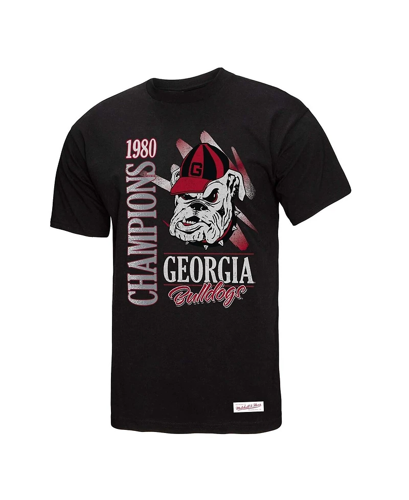 Mitchell & Ness Men's Black Georgia Bulldogs Retro Brush Mineral Wash T-Shirt
