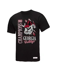 Mitchell & Ness Men's Black Georgia Bulldogs Retro Brush Mineral Wash T-Shirt