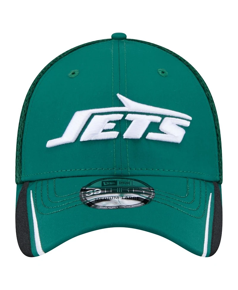 New Era Men's Green York Jets Game Day Linear 39THIRTY Flex Hat