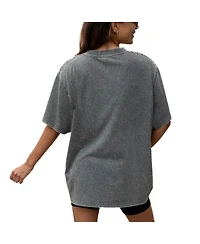 Gameday Couture Women's Gray Atlanta United Fc Tackle Titan Oversized Snow Wash T-Shirt