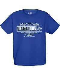 Blue 84 Big Boys and Girls Royal Duke Devils 2025 Acc Women's Basketball Conference Tournament Champions Locker Room T-Shirt