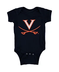 Two Feet Ahead Baby Boys and Girls Navy Virginia Cavaliers Big Logo Bodysuit