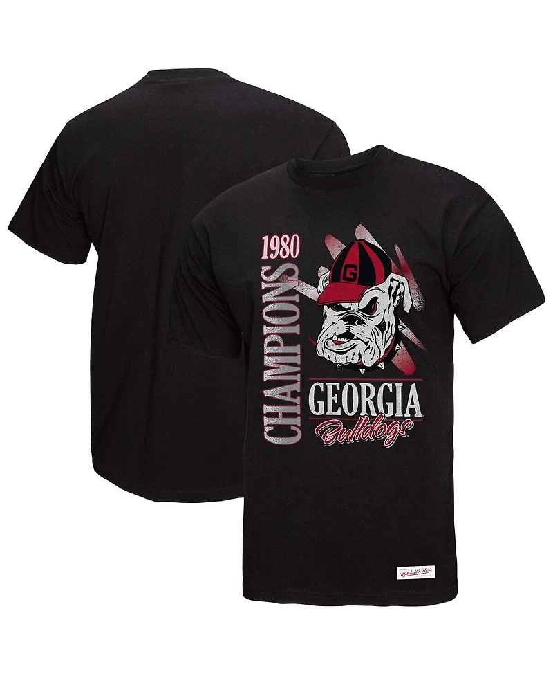 Mitchell & Ness Men's Black Georgia Bulldogs Retro Brush Mineral Wash T-Shirt