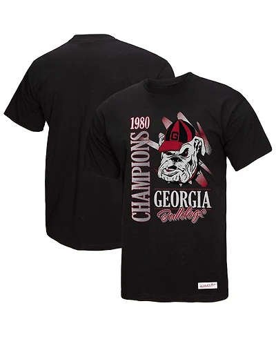 Mitchell & Ness Men's Black Georgia Bulldogs Retro Brush Mineral Wash T-Shirt