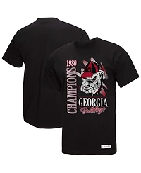 Mitchell & Ness Men's Black Georgia Bulldogs Retro Brush Mineral Wash T-Shirt