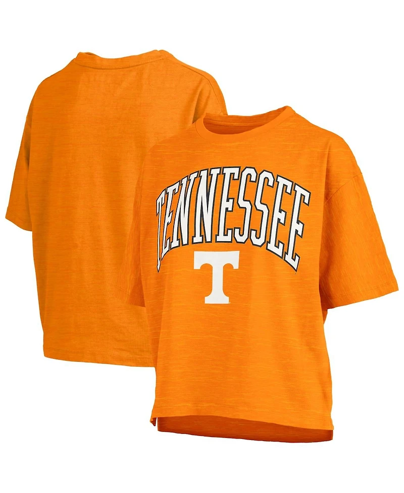Pressbox Women's Tennessee Orange Volunteers Nelson Arch Over Logo Waist Length Oversized Slub T-Shirt