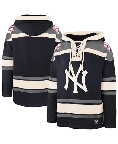 '47 Brand Men's Navy New York Yankees Superior Lacer Pullover Hoodie