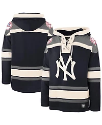 '47 Brand Men's Navy New York Yankees Superior Lacer Pullover Hoodie