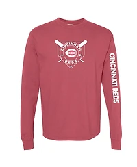 Soft as a Grape Women's Red Cincinnati Reds Pigment Dye Long Sleeve T-Shirt