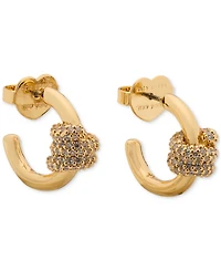 kate spade new york Small Pave Knot Hoop Earrings, 0.62"