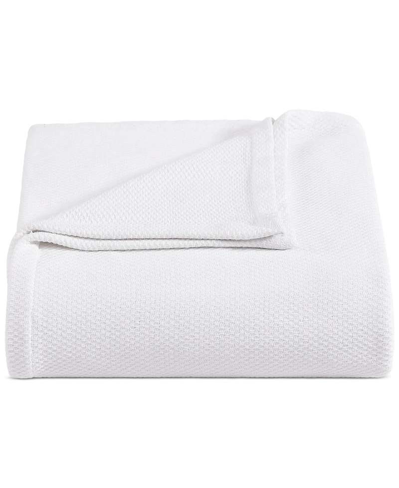 Tommy Hilfiger Solid Cotton Pique Blanket