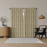 Coppa Leaf Motif Magnetic Closure 100% Blackout Back Tab Curtain Panel