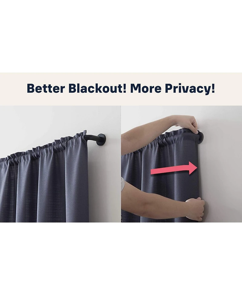 Hlc.me Wrap Around Room Darkening Grommet Curtain Rod - Adjustable Telescoping