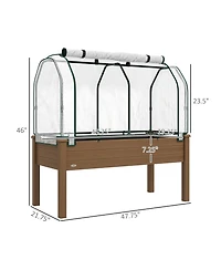 Outsunny 48 x 22 x 46 inch Raised Garden Bed w/ Pe Cover,