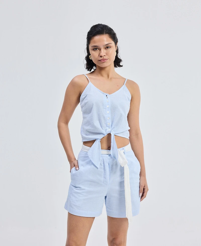 Reistor Women's Regular Fit Shorts Stripes
