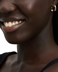 kate spade new york Small Crystal Hoop Earrings, 0.65"