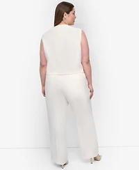 Dkny Plus Aero Crepe Button-Front Vest
