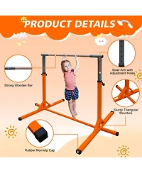 Streamdale Gymnastics Bar for Kids, Adjustable Height Gym Bar, Junior Training Kip Bar for Home, Built for kids 3+ Years Yellow