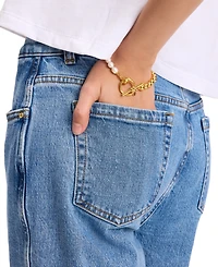 kate spade new york Gold-Tone Freshwater Pearl Beaded Flex Bracelet