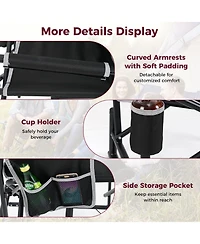 Outdoor Rocker Camping Chair with Dual Springs and Padded Back
