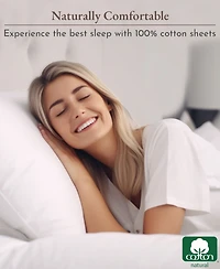 Soft 100% Cotton Sheets Set - Cooling Durable Sateen