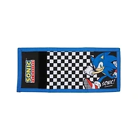 Sonic The Hedgehog Character & Checkered Patterns 2-Piece Curved Snapback Hat & Bi-Fold Wallet Set
