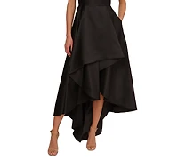 Adrianna Papell High-Low Mikado Gown