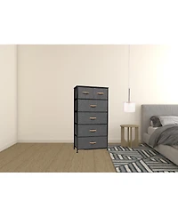Steel and Fabric 6-Drawer Combo Dresser – Functional Storage