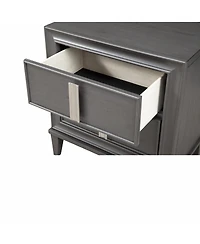 Two-Drawer Contemporary Wood Nightstand for Bedroom Storage