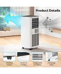 Zafro 10000 Btu Portable Air Conditioners, 4-in-1 Modes Portable Ac Unit with Energy Efficient/Quiet Sleep/Remote Control/24Hrs Timer for Bedroom/Dorm