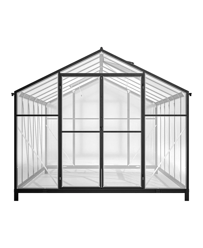 Premium 8'x12' Walk-In Greenhouse with Polycarbonate Walls and Aluminum Frame