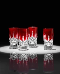 Waterford Lismore Red Shot Glass, Set of 4