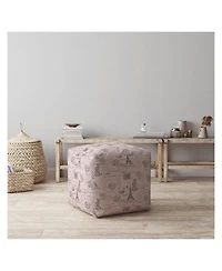 Twill Pouf Ottoman with Paris Design – Chic and Versatile