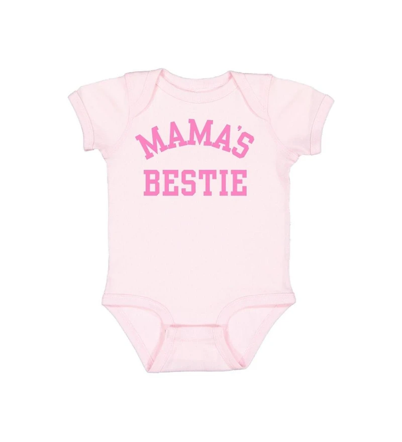 Sweet Wink Baby Girls Mama's Bestie Bubblegum Short Sleeve Bodysuit