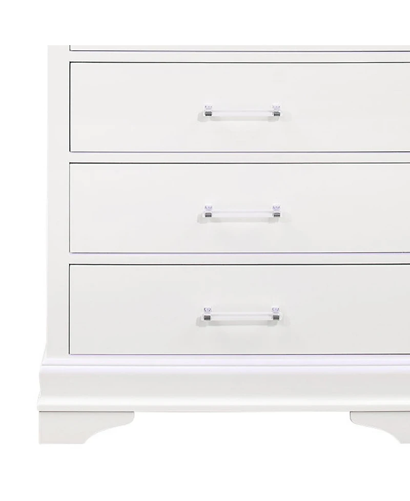 Solid Wood Five-Drawer Chest with Led Lighting for Bedroom Storage